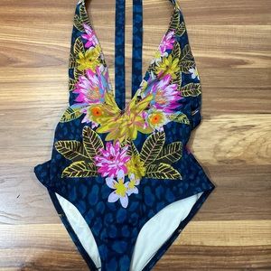 Urban outfitters one piece bikini tropical print